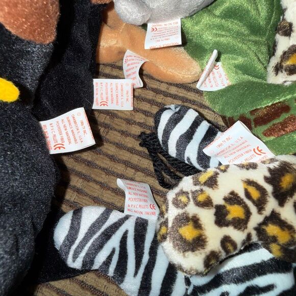Ty Beanie Babies Lot 15 Wildlife PVC Safari Jungle Peanut Congo Rory Velvet Zigg - Picture 14 of 16